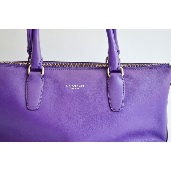 Coach 21132 Molly Purple Ultraviolet Leather Handbag NO CROSSBODY STRAP - Picture 2 of 14